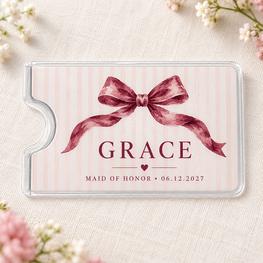 Wedding Party Bow Card Sleeve; hero. One Day for Lifetime
