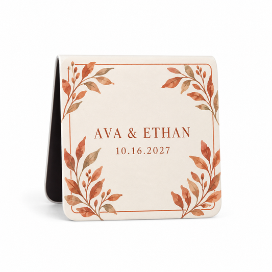Terracotta Botanical personalized magnetic bookmark - hero