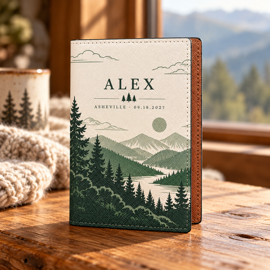 Alpine Wedding PU Passport Wallet; hero. One Day for Lifetime