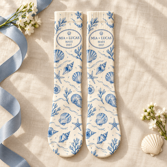 Coastal Honeymoon Socks; hero. One Day for Lifetime
