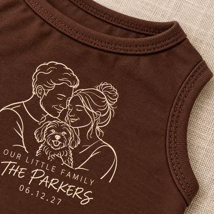Family Line Portrait Pet Tank Top; material detail. One Day for Lifetime