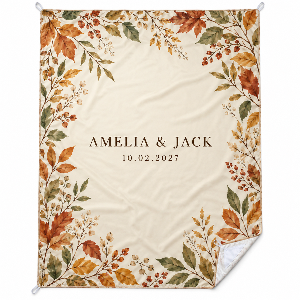 Autumn Botanical personalized sand-proof beach blanket - hero
