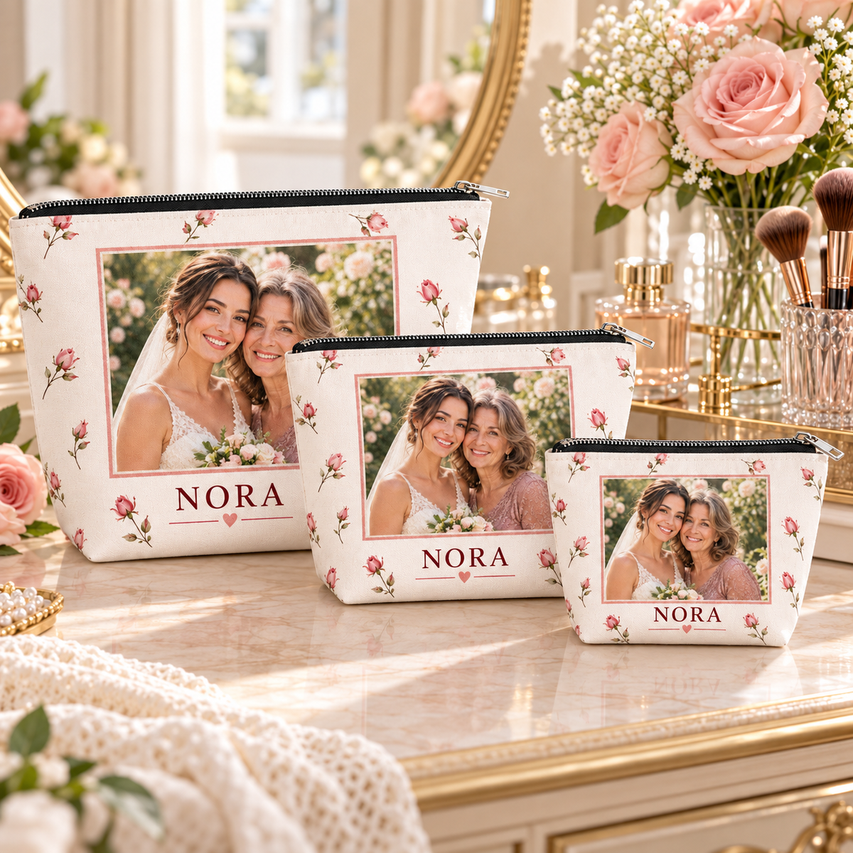 A Memory for Mom Cosmetic Bag; three sizes. One Day for Lifetime