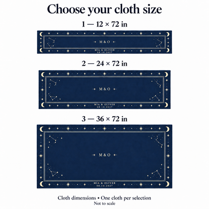 Navy Celestial wedding table cloth - size options