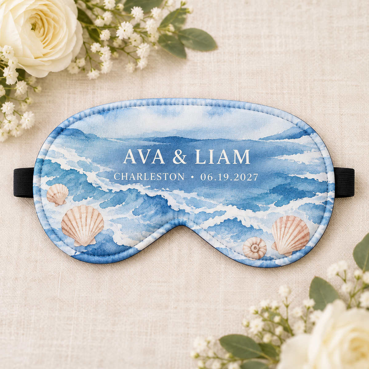 Coastal Honeymoon Sleep Mask; hero. One Day for Lifetime