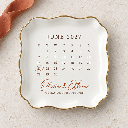 The Day We Chose | Personalized Ceramic Ring Dish - hero