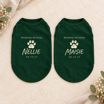 Wedding Witness Paw Pet Tank Top; alternate personalization. One Day for Lifetime