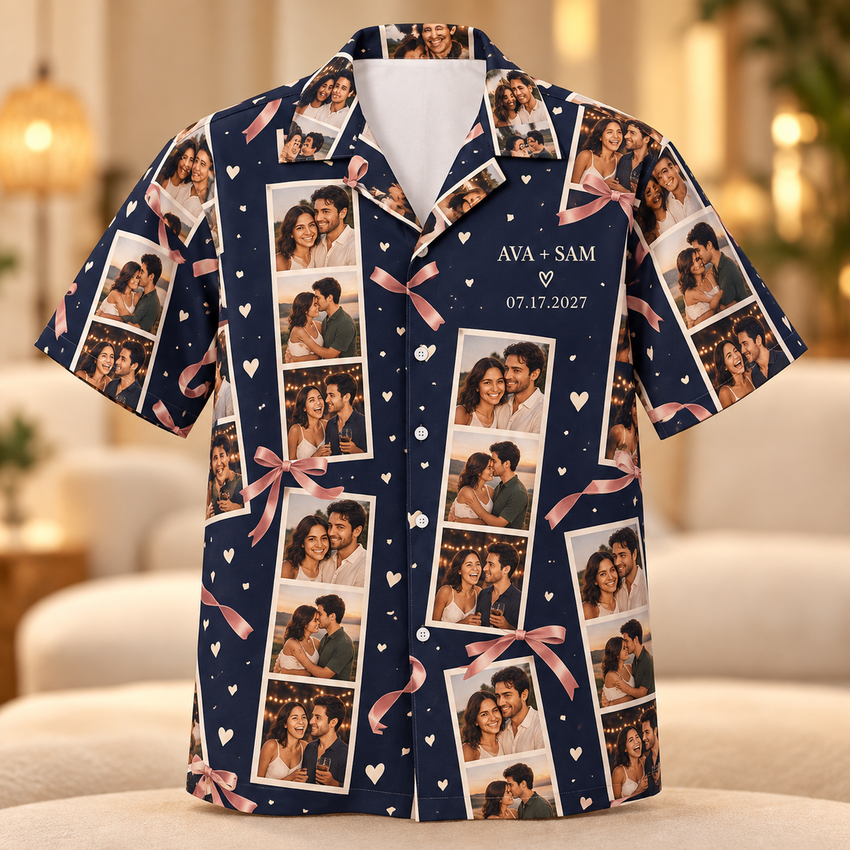 Our Story Photo Strips Hawaiian Shirt; hero. One Day for Lifetime
