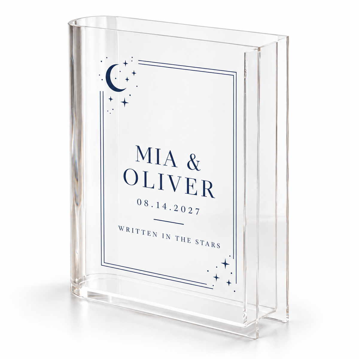 Starry Night personalized acrylic book vase - hero