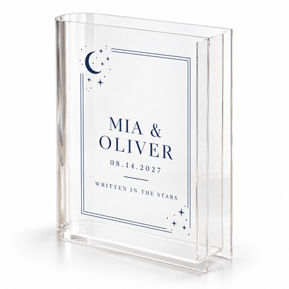 Starry Night personalized acrylic book vase - hero