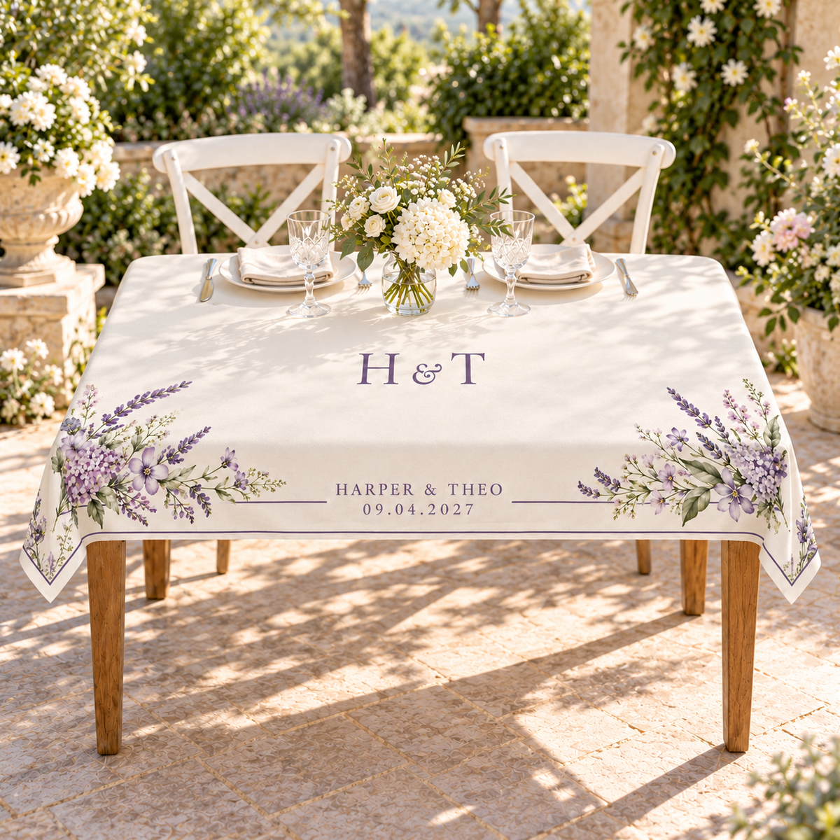 Lilac Meadow wedding table cloth - wedding