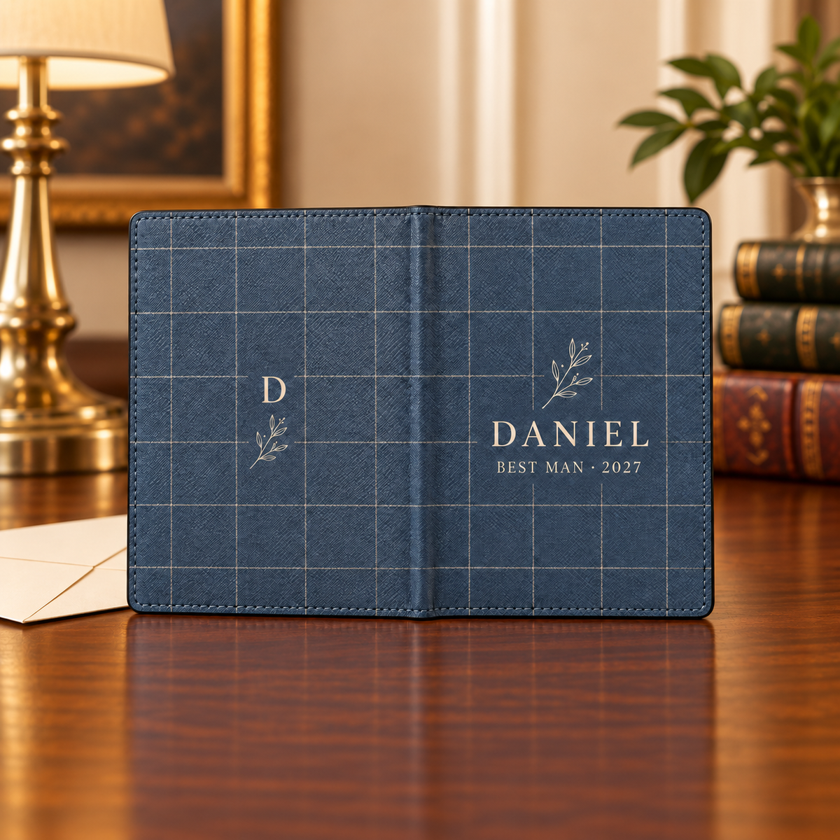 Classic Wedding Party PU Passport Wallet; exterior wrap. One Day for Lifetime