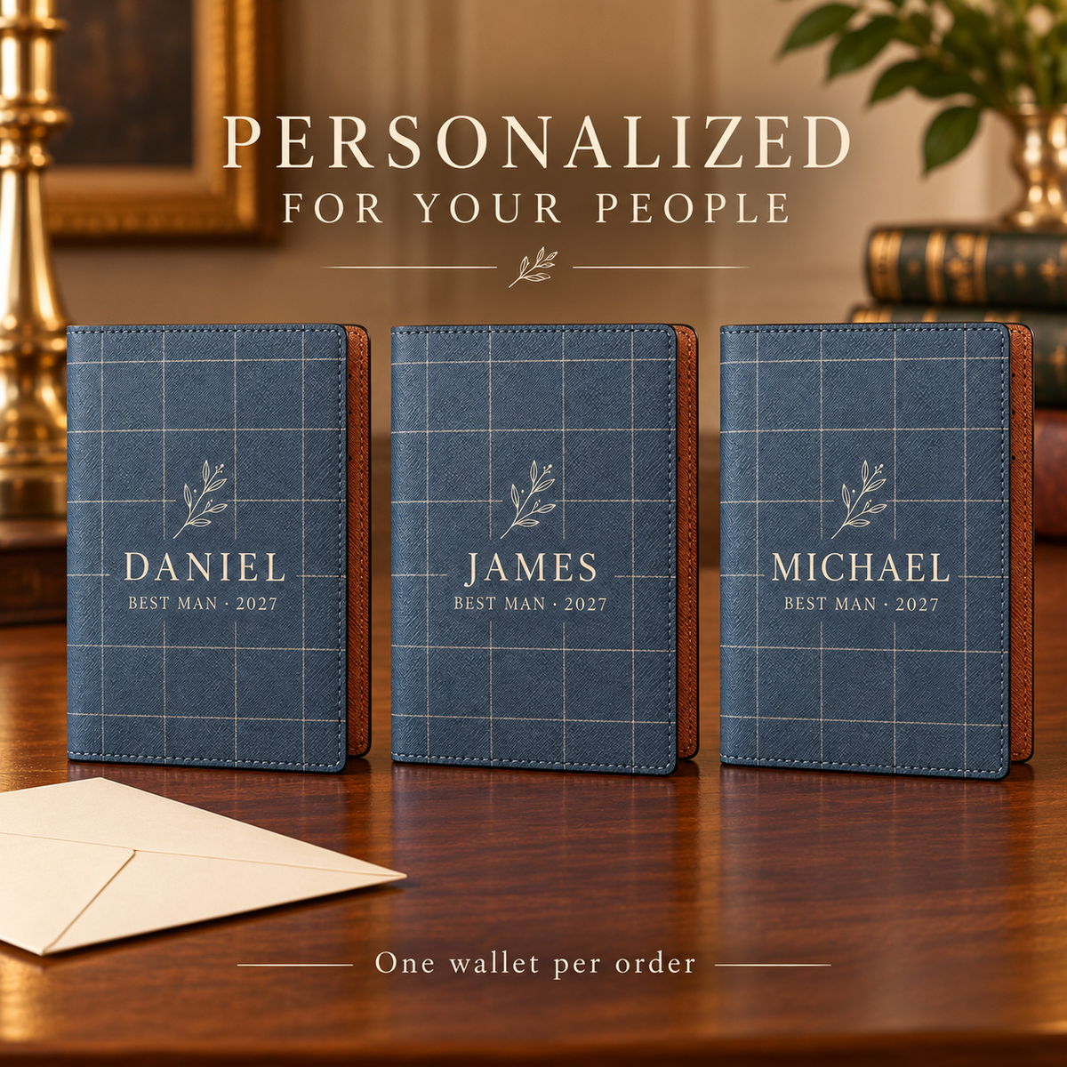 Classic Wedding Party PU Passport Wallet; personalized examples. One Day for Lifetime
