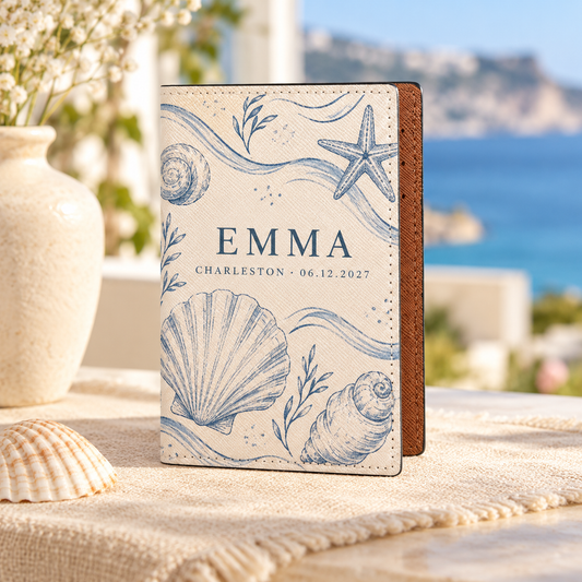 Coastal Honeymoon PU Passport Wallet; hero. One Day for Lifetime