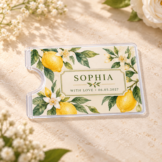 Citrus Wedding Thank You Card Sleeve; hero. One Day for Lifetime