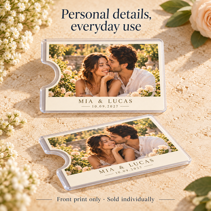 Engagement Photo Keepsake Card Sleeve; design details. One Day for Lifetime