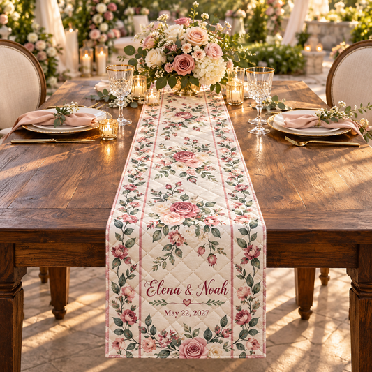 Sweetheart Table Quilt Table Runner; hero. One Day for Lifetime