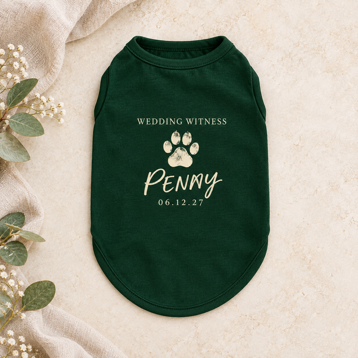 Wedding Witness Paw Pet Tank Top; hero. One Day for Lifetime