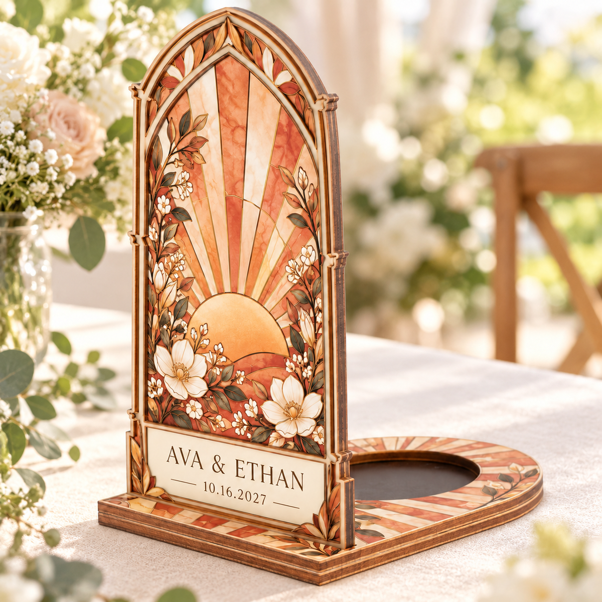 Terracotta Sunburst suncatcher candle holder - wedding table