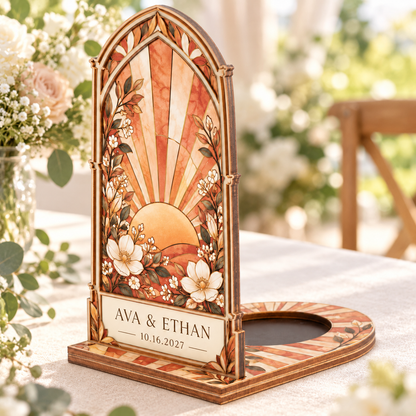 Terracotta Sunburst suncatcher candle holder - wedding table