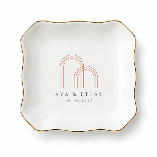 Terracotta Arch personalized ceramic jewelry dish - hero