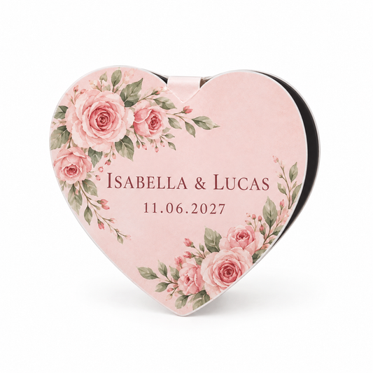Blush Rose Heart personalized magnetic bookmark - hero