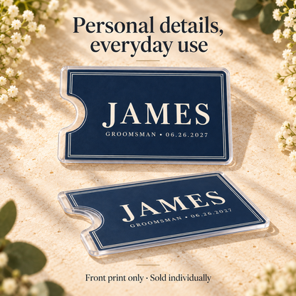 Classic Groomsman Card Sleeve; design details. One Day for Lifetime