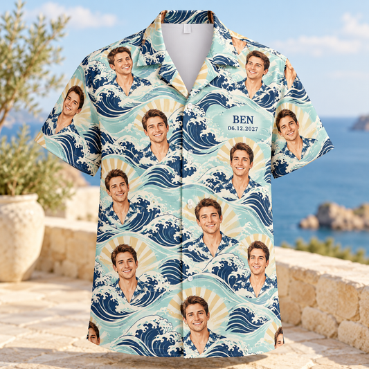 Groom Portrait Getaway Hawaiian Shirt; hero. One Day for Lifetime