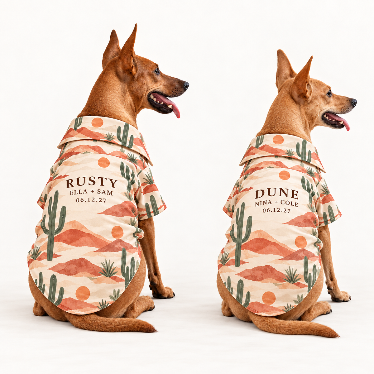 Desert Destination Pet Hawaiian Shirt; alternate personalization. One Day for Lifetime