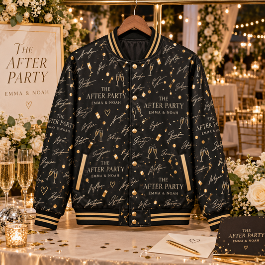 Signature Confetti Varsity Jacket; hero. One Day for Lifetime