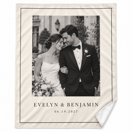 Editorial Ivory personalized fleece blanket - hero