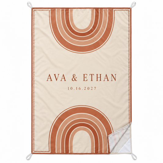 Terracotta Arches personalized sand-proof beach blanket - hero