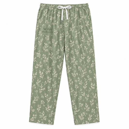Sage Botanical personalized mens lounge pants - hero