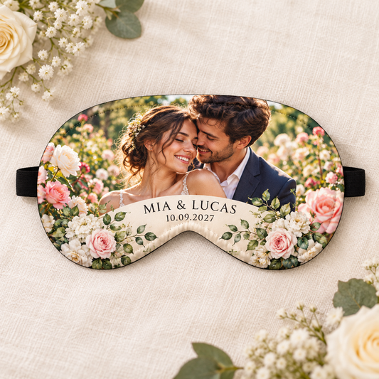 Engagement Photo Sleep Mask; hero. One Day for Lifetime