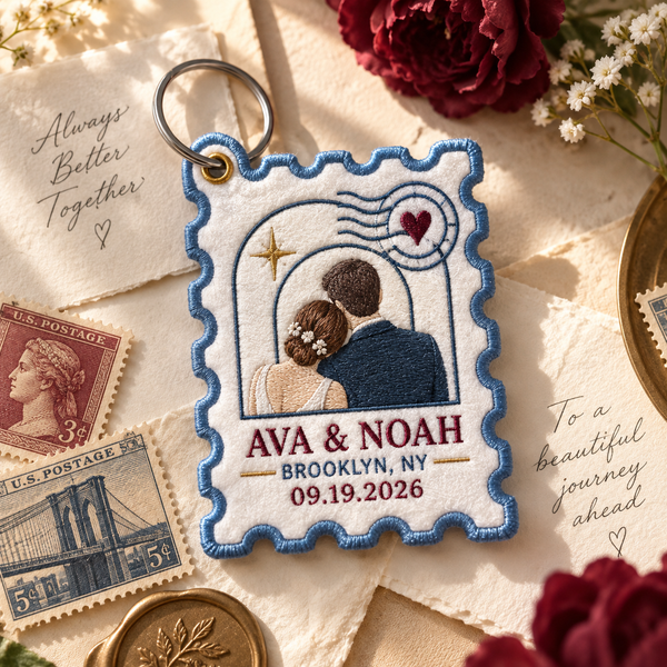 Love Letter Postage | Personalized Embroidered Keychain
