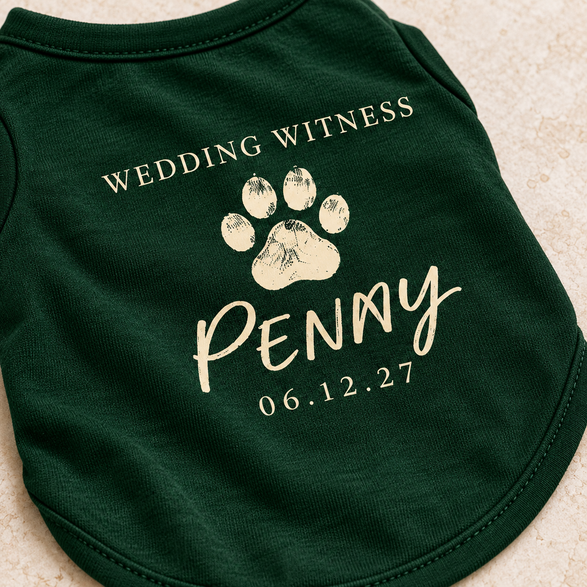 Wedding Witness Paw Pet Tank Top; material detail. One Day for Lifetime