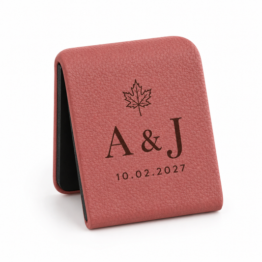 Autumn Leaf personalized faux leather bookmark - hero