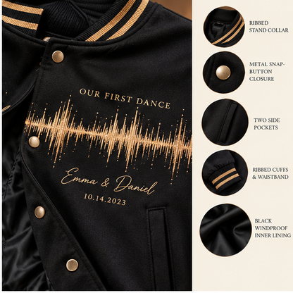 First Dance Soundwave Varsity Jacket; print material detail. One Day for Lifetime