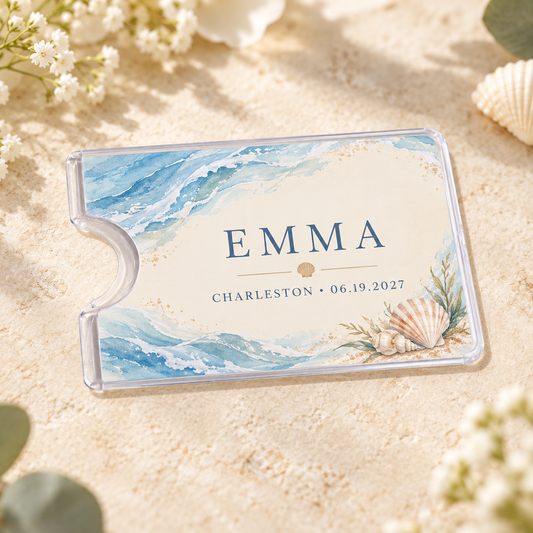 Coastal Wedding Welcome Card Sleeve; hero. One Day for Lifetime