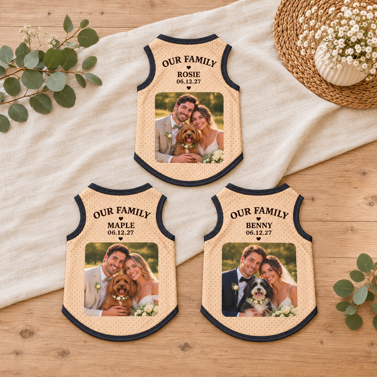 Our Family Photo Pet Jersey; alternate personalization. One Day for Lifetime