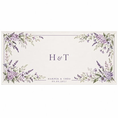 Lilac Meadow wedding table cloth - hero
