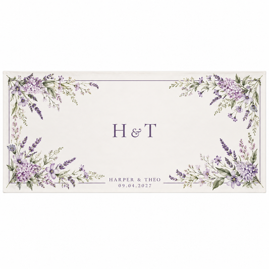 Lilac Meadow wedding table cloth - hero