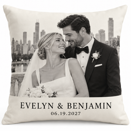 Editorial Photo personalized wedding pillow - hero
