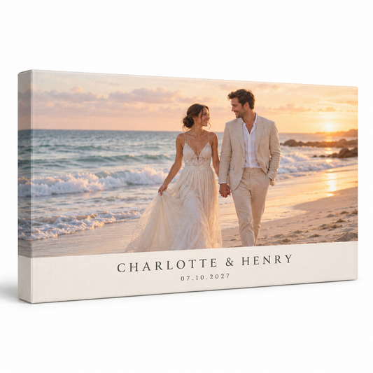 Coastal personalized wedding canvas print - hero