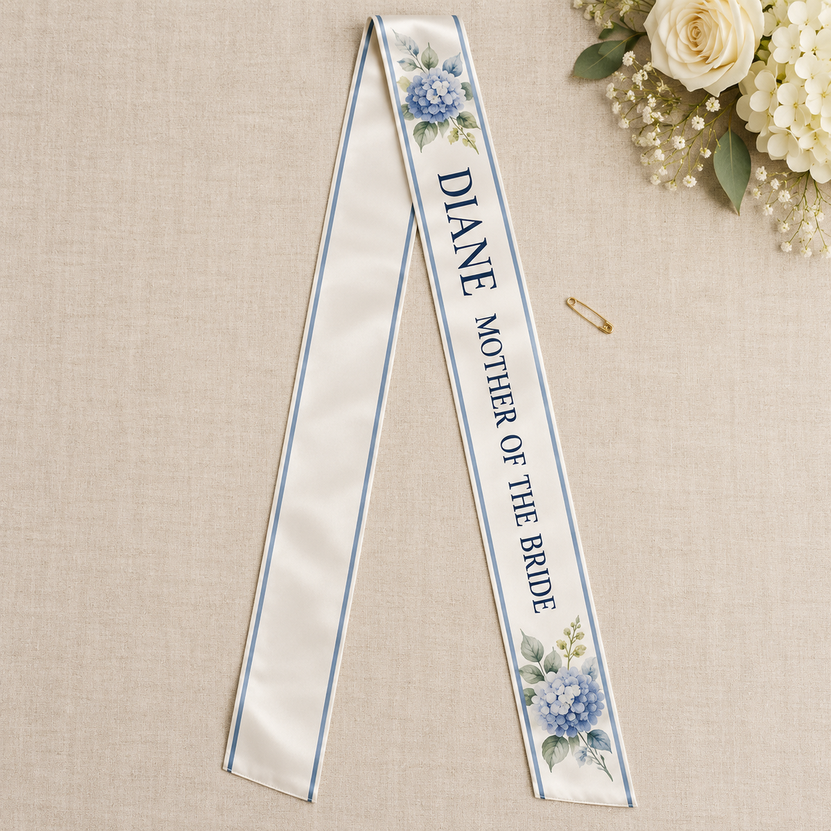 Mother of the Bride Satin Sash; hero. One Day for Lifetime