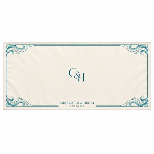 Coastal Wave wedding table cloth - hero