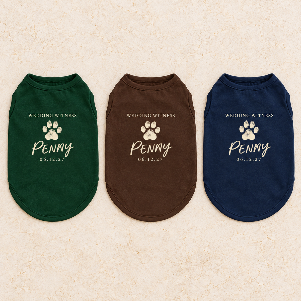 Wedding Witness Paw Pet Tank Top; colorway variants. One Day for Lifetime