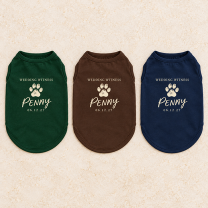Wedding Witness Paw Pet Tank Top; colorway variants. One Day for Lifetime