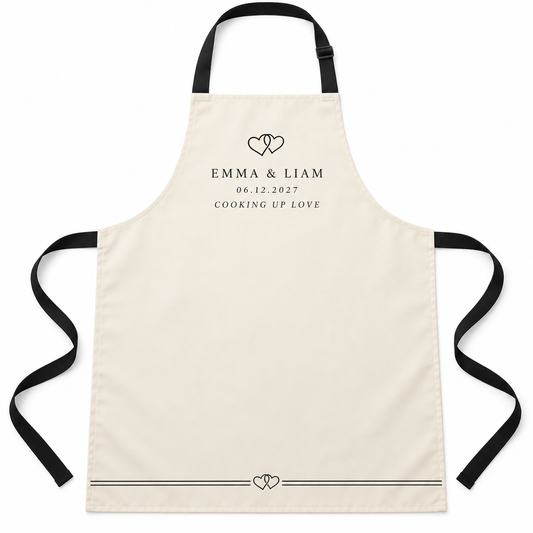 Linked Hearts personalized wedding apron - hero