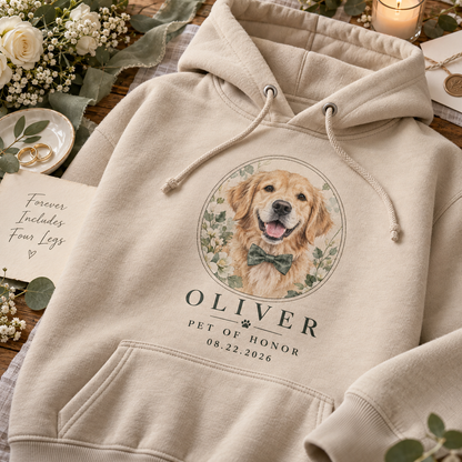 Pet of Honor Hoodie; print material detail. One Day for Lifetime